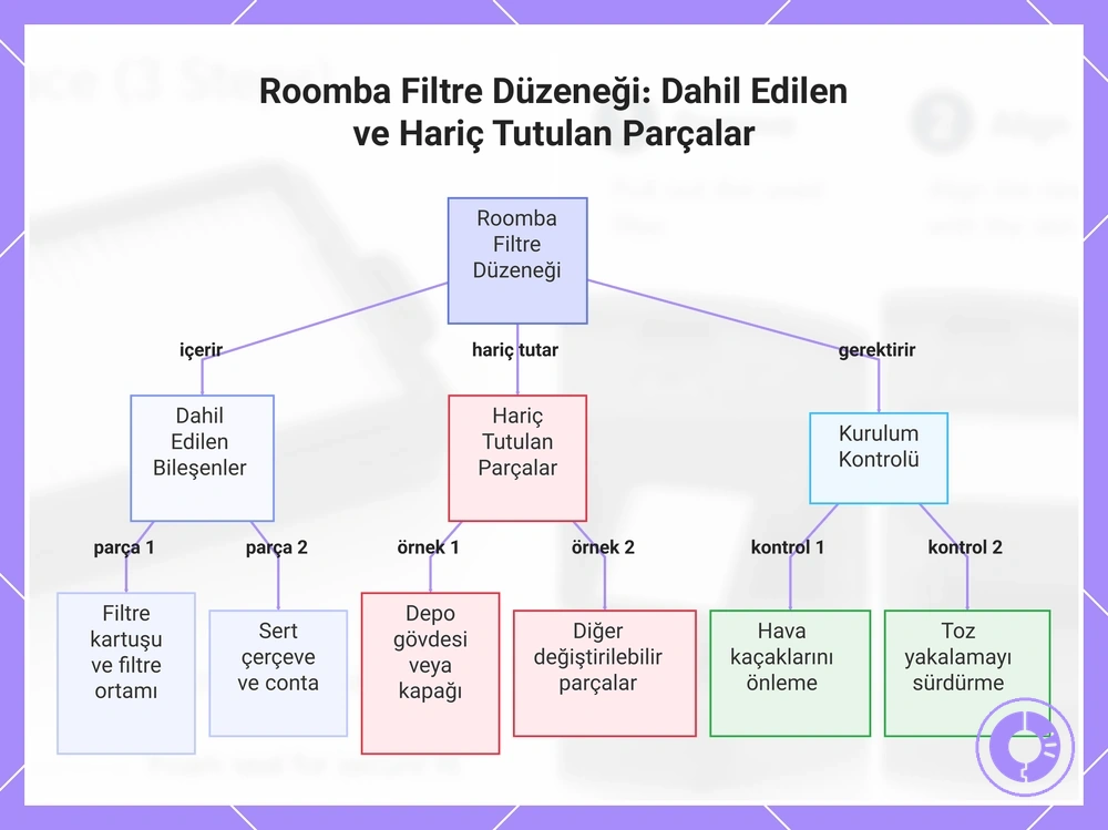 Roomba Filtre Düzeneği: Dahil Edilen ve Hariç Tutulan Parçalar