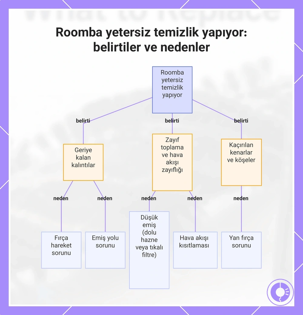Roomba yetersiz temizlik yapıyor: belirtiler ve nedenler