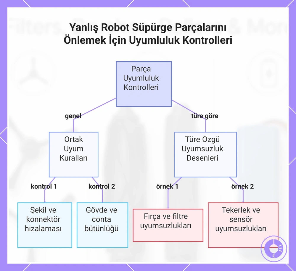 Yanlış Robot Süpürge Parçalarını Önlemek İçin Uyumluluk Kontrolleri