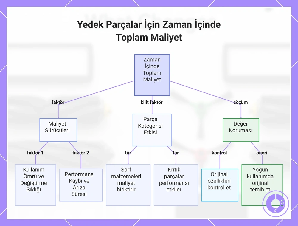 Yedek Parçalar İçin Zaman İçinde Toplam Maliyet